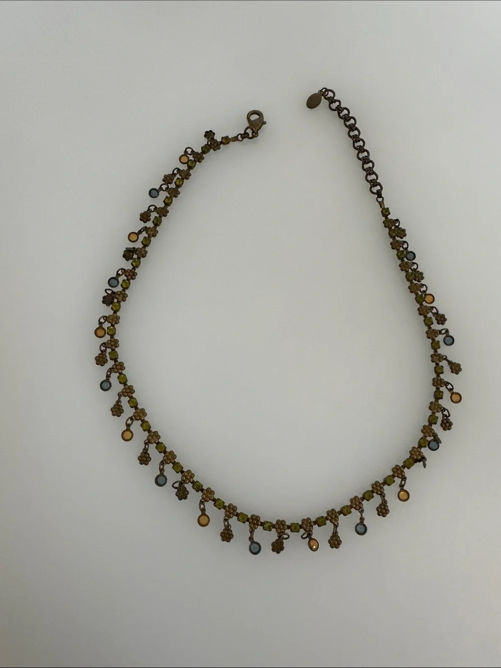 SORRELLI Vintage Multicolor Drop Necklace - Blue & Amber Accents​